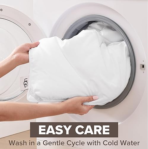 Miniatura 7 de UGG Edredón tamaño matrimonialqueen, relleno de edredón fresco, ligero, alternativo, hipoalergénico, lavable, acolchado con pestañas en las esquinas