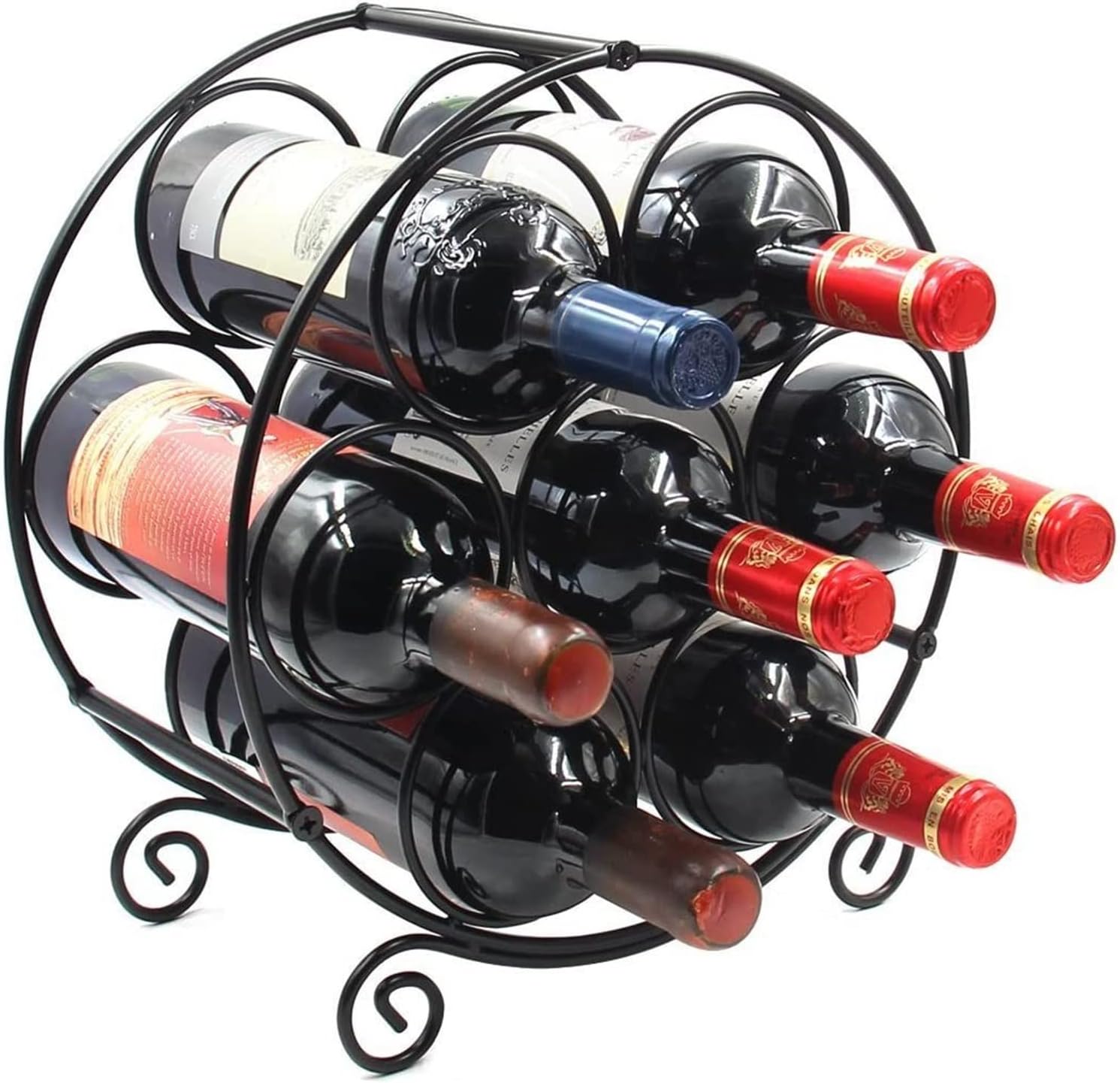 Wine Rack Wine Rack, Wooden Wine Storage Racks, Portable 7 Bottles Wooden Wine Holder, Wine Rack Countertop Freestanding Cabinet, Wine Display Shelf Decorative Wine Bottle Holder