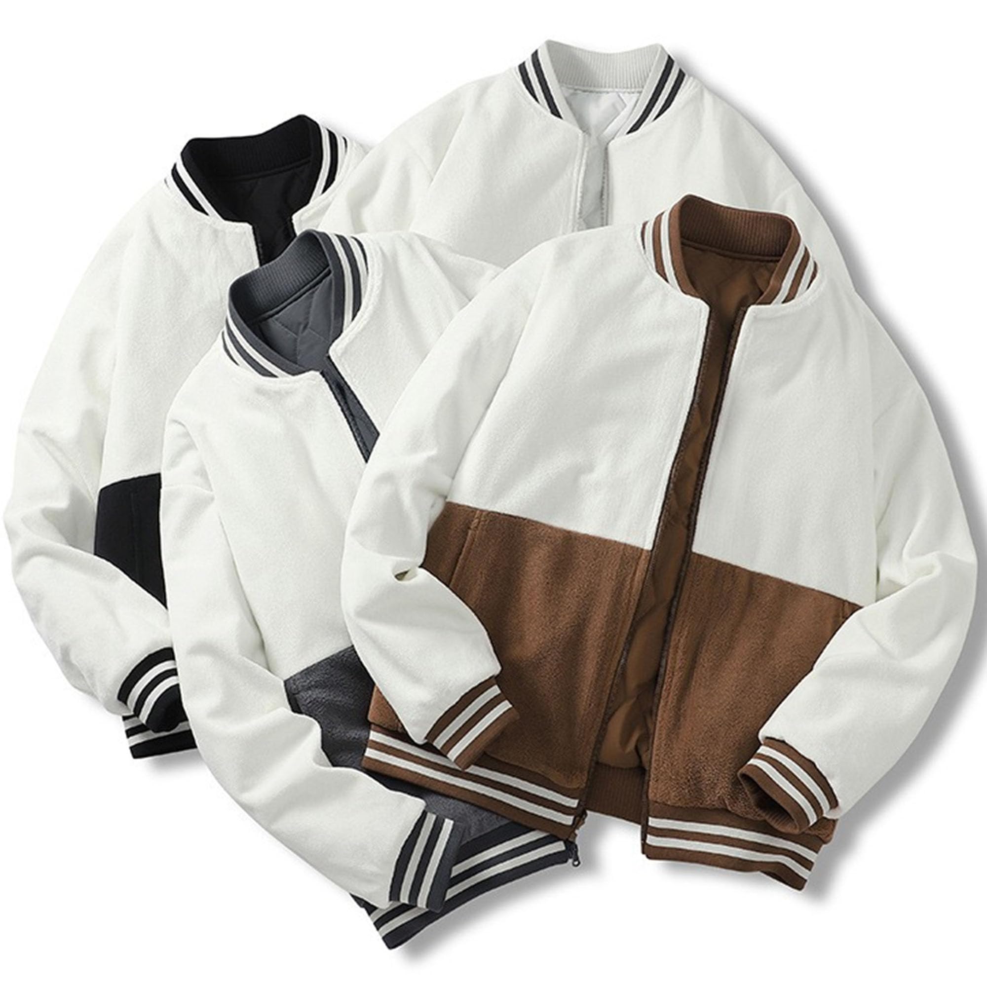 Giacca da uomo con colletto da baseball autunno inverno trapuntato diamante casual cappotto bomber per uomo