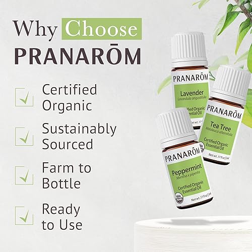Miniatura 6 de Pranarom - Kit de aceites esenciales Top 3 (paquete de 3 de 0.2 onzas líquidas) - Aceites esenciales de lavanda, árbol de té y menta - Aceite