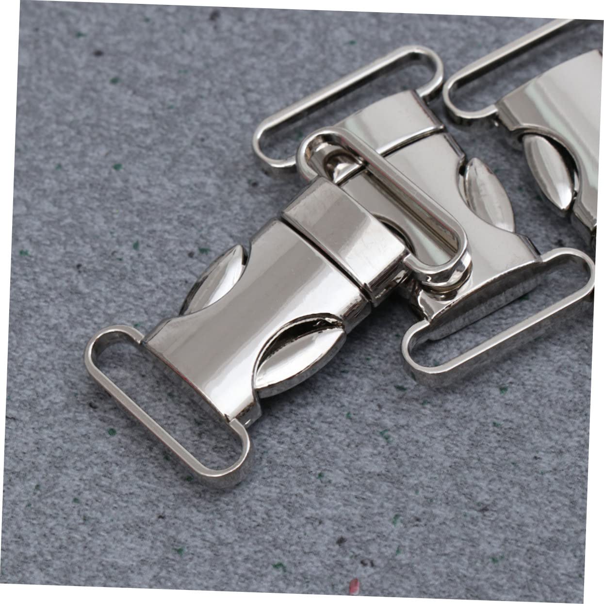 Lurrose 30pezzi Fibbia Di Sicurezza Inossidabile Da Chiusura Rilascio Laterale Finitura Argento Per Bracciali e Cinture