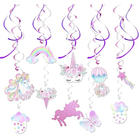 Wernnsai Decoration Anniversaire Licorne Decoration Suspendus Tourbillons Guirlande Articles De Fete Colores Licorne Pour Les Enfants Filles Anniversaire Baby Shower A Theme Licorne 30 Pieces Amazon Fr Cuisine Et Maison