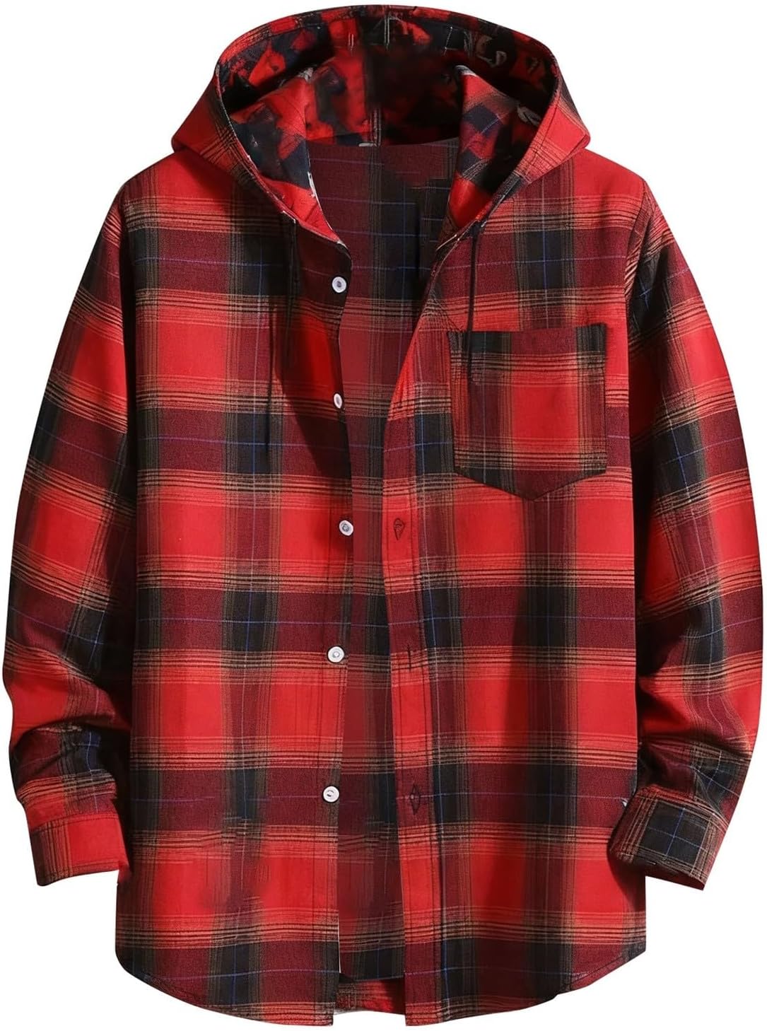 Camicia da uomo in flanella scozzese a maniche lunghe