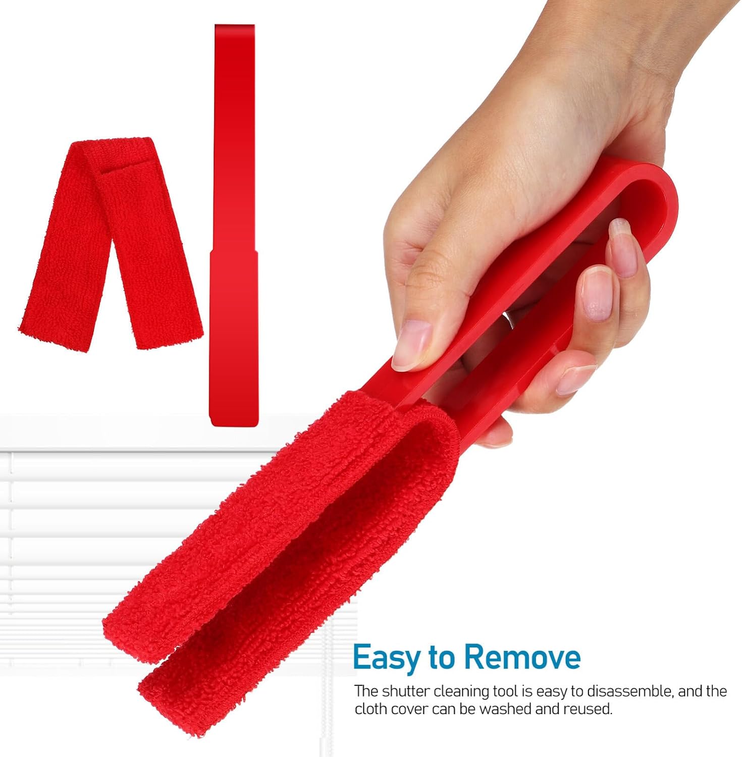 Lurrose 4 Pack Blinds Duster, Window Blind Cleaner Duster Brush with Microfiber Sleeves Blinds Cleaning Tools for Window Fans