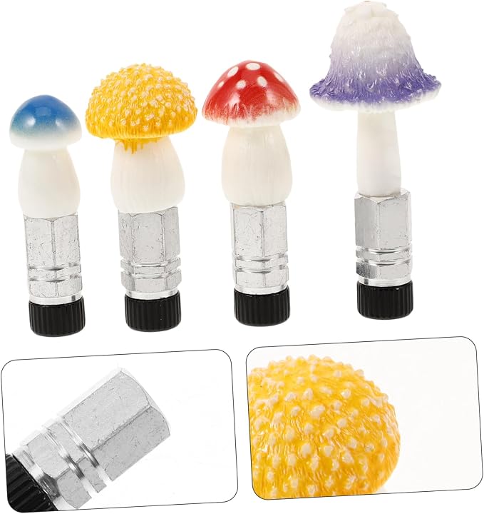 Set 4 tapas válvula neumático diseño hongo metal miniatura 8
