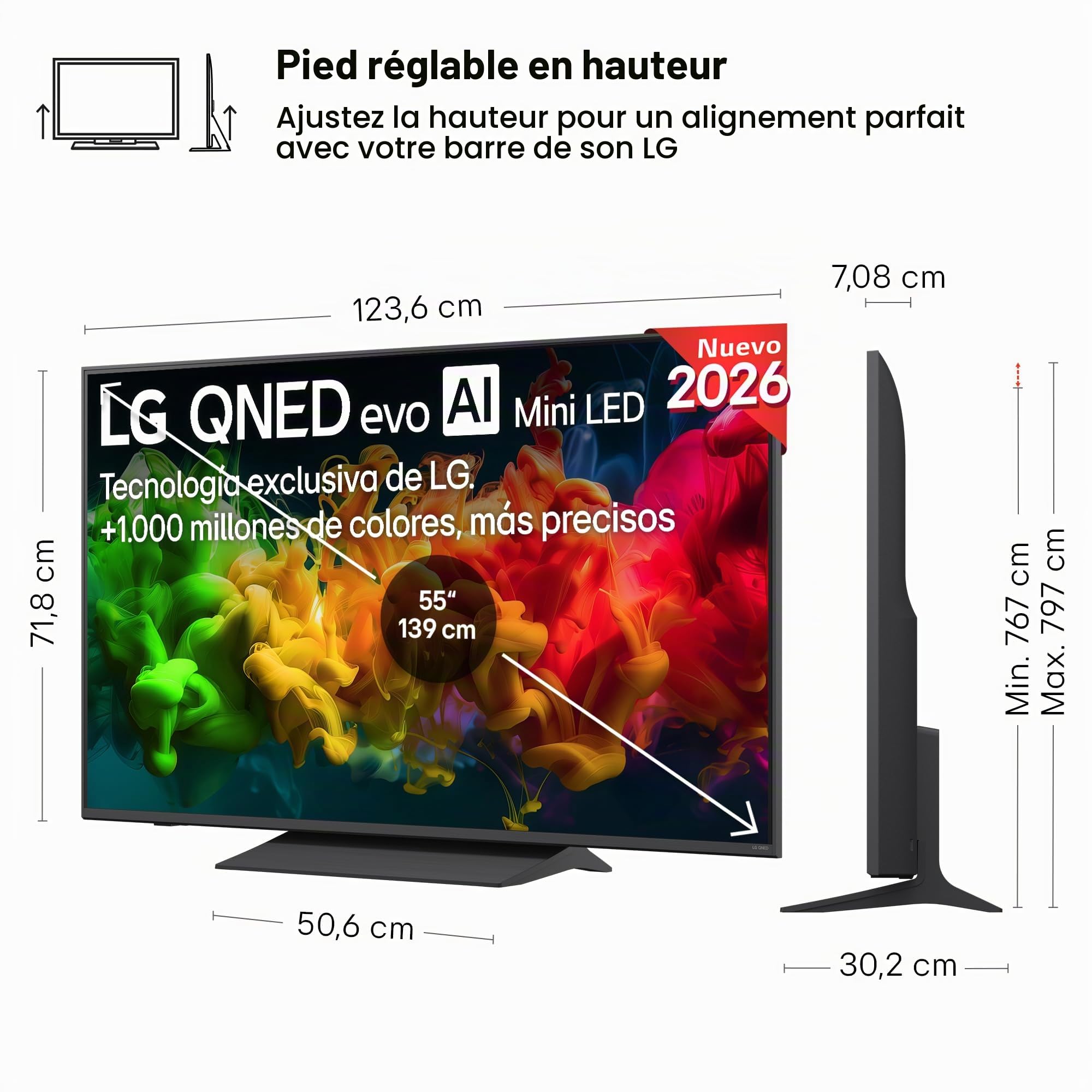 LG TV QNED Evo (2026) 55" QNED MiniLED 4K UHD - 55QNED81B6A.AEU