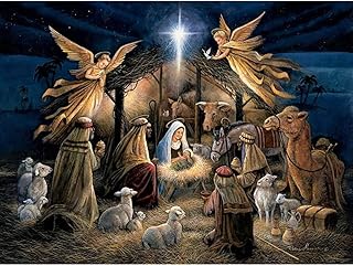 Bits and Pieces - 500 Piece Jigsaw Puzzle for Adults - in The Manger - 500 pc Christmas Religious Holy Nativity Jigsaw by Artist Ruane Manning