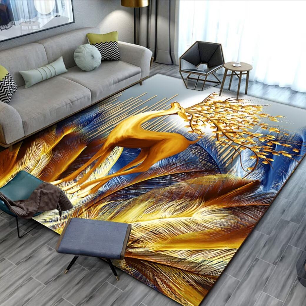 Tapis de bureau XXL 100x160cm au design géométrique brun