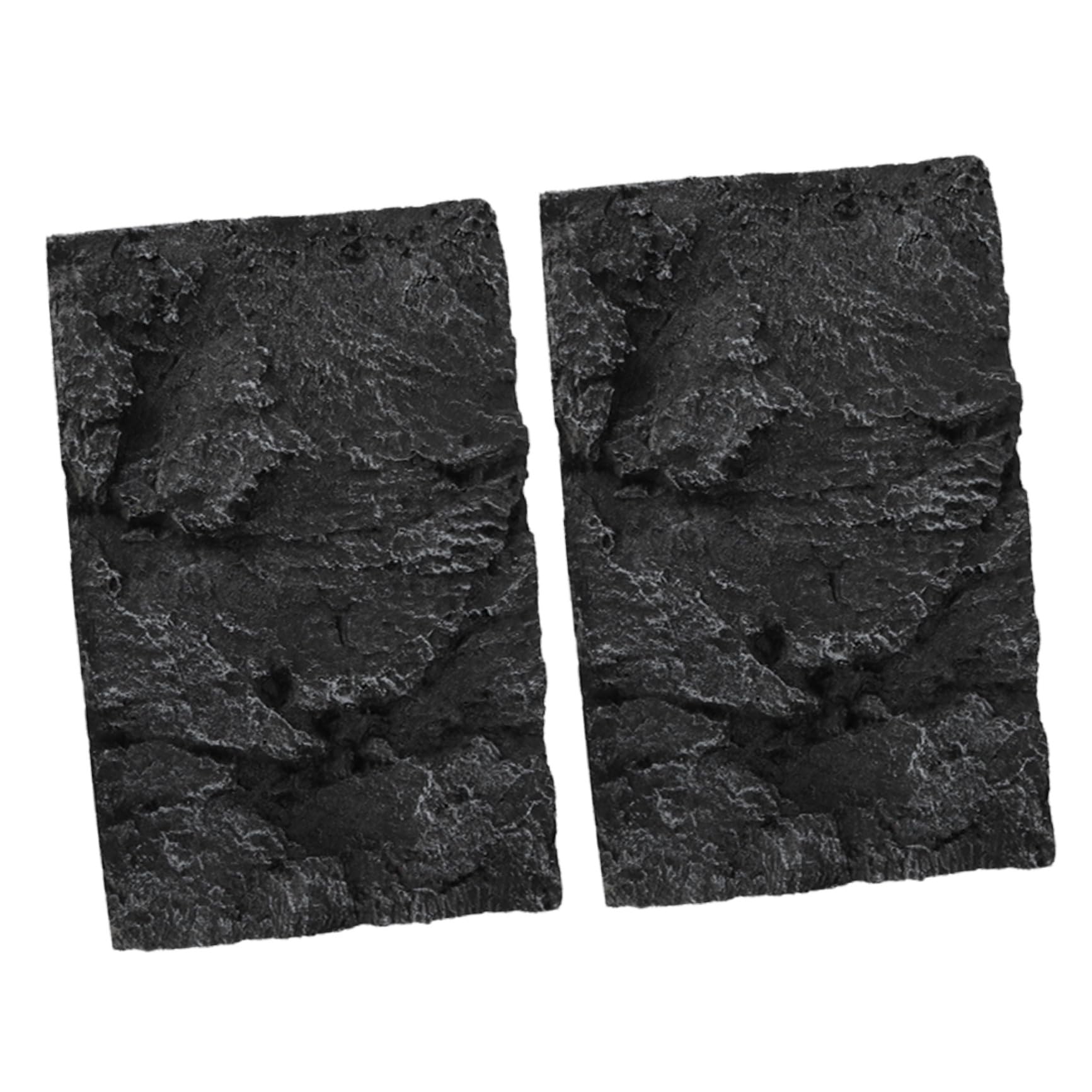 FRCOLOR Tablero para Tanque de Tortugas y Acuario de PU Negro, Panel 3D de Roca Alta Simulación, Duradero y Liviano para Adorno de Terrario
