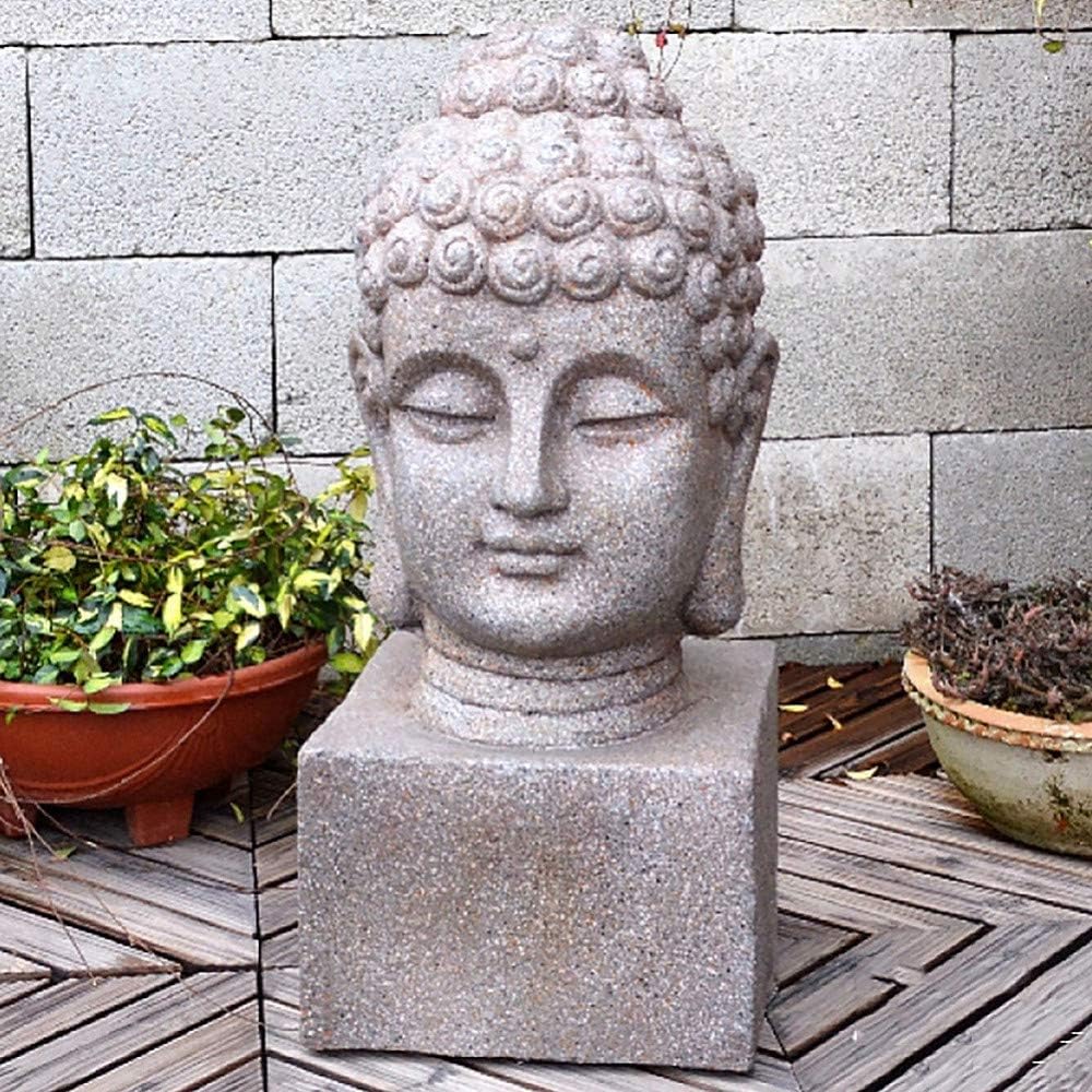 zenggp Buddha Head Garden Statue Home Ornament Zen Asian
