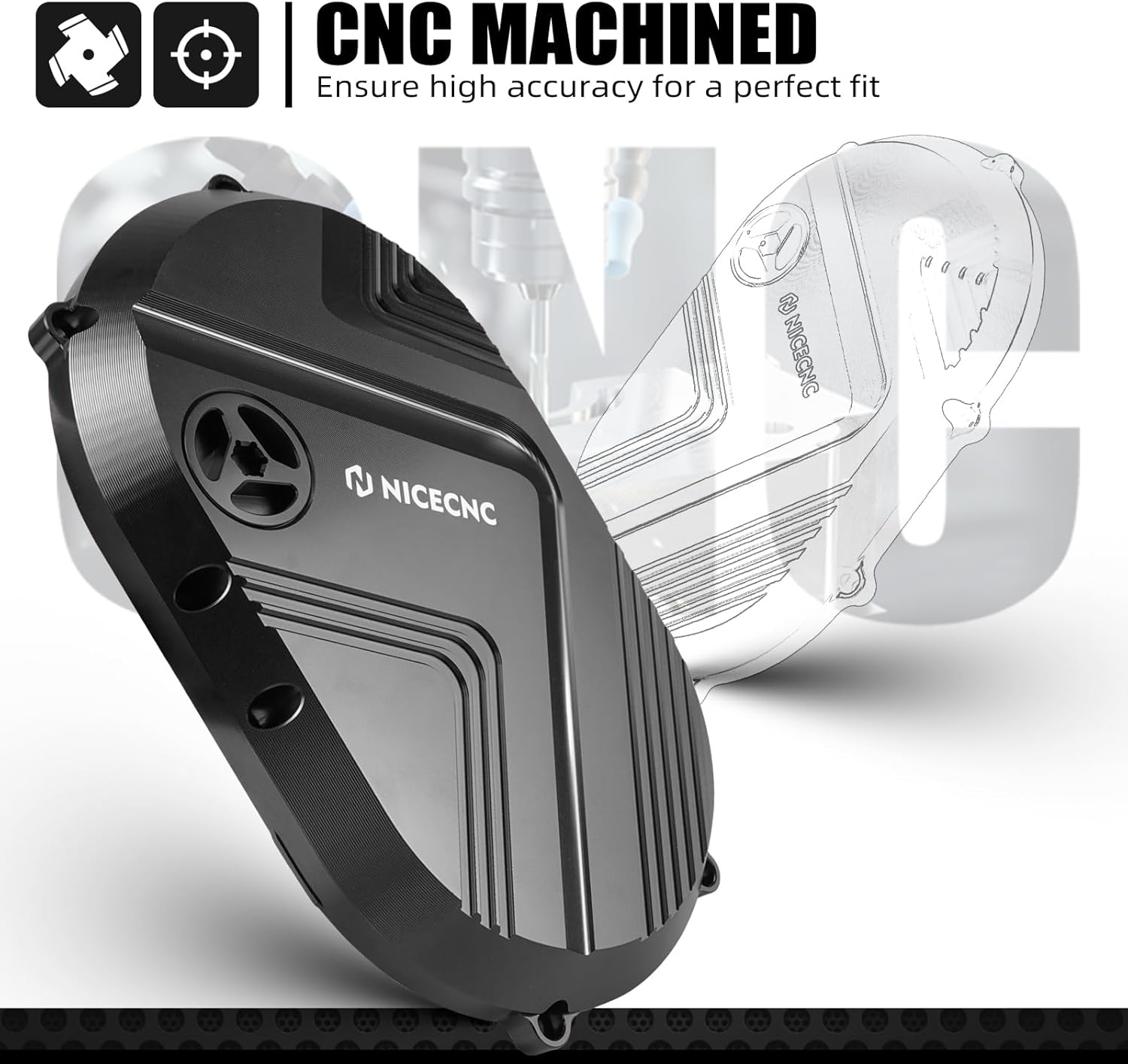 NICECNC Black Right Motor Cover Guard Compatible with Stark VARG MX/EX 2024-2025, CNC Precision Machining,Rugged T6061 Aluminum, Anodized&Thicker for Ultimate Protection,Off-Road Seekers Enthusiasts