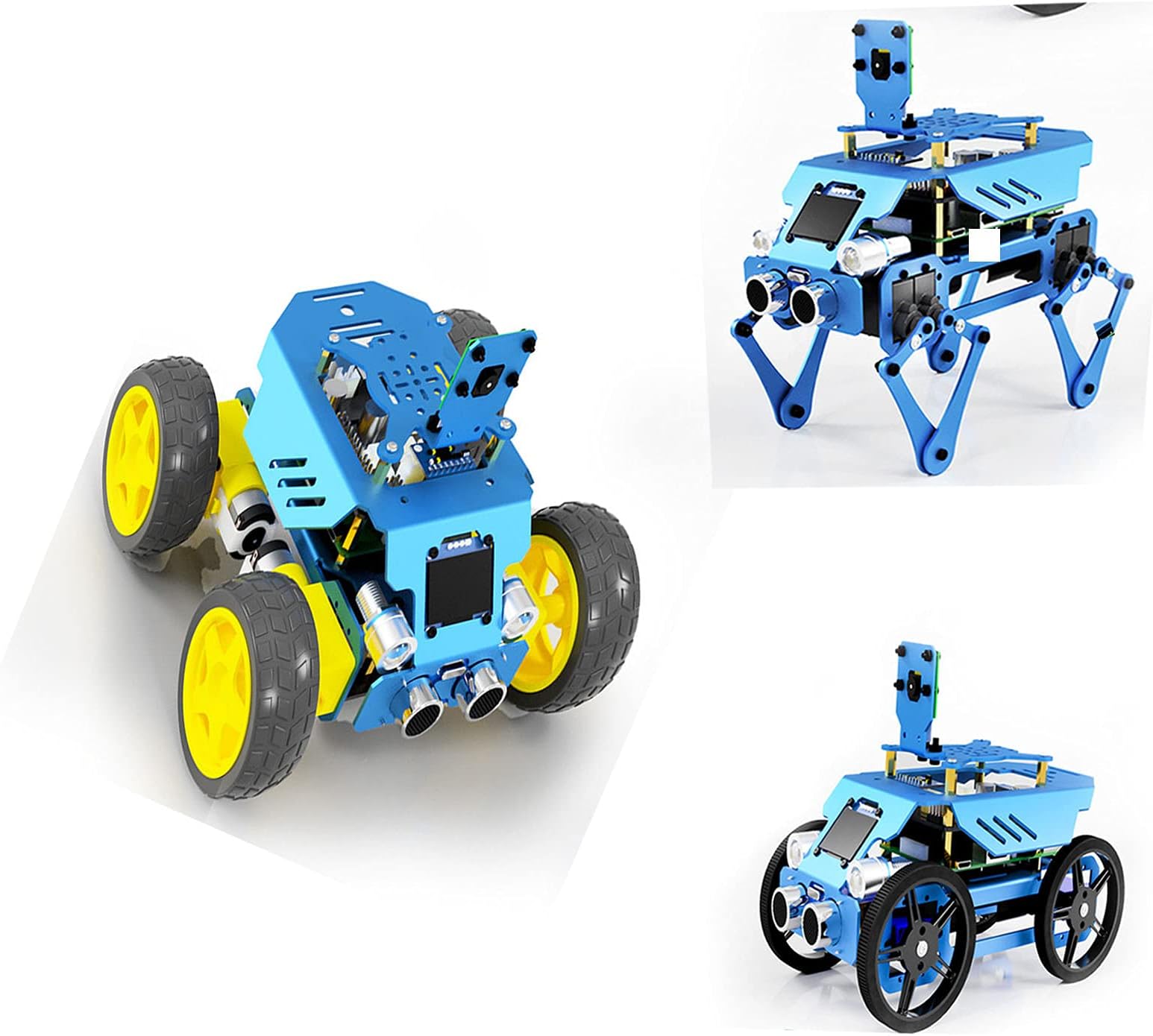 Adeept 3 in 1 Educational Programable Smart Robot Car Kit Stem Robot Kit with OLED Display/Video Transmission/OpenCV Target for Raspberry Pi 4/3 Model B+/B Alter All-in-One Robot