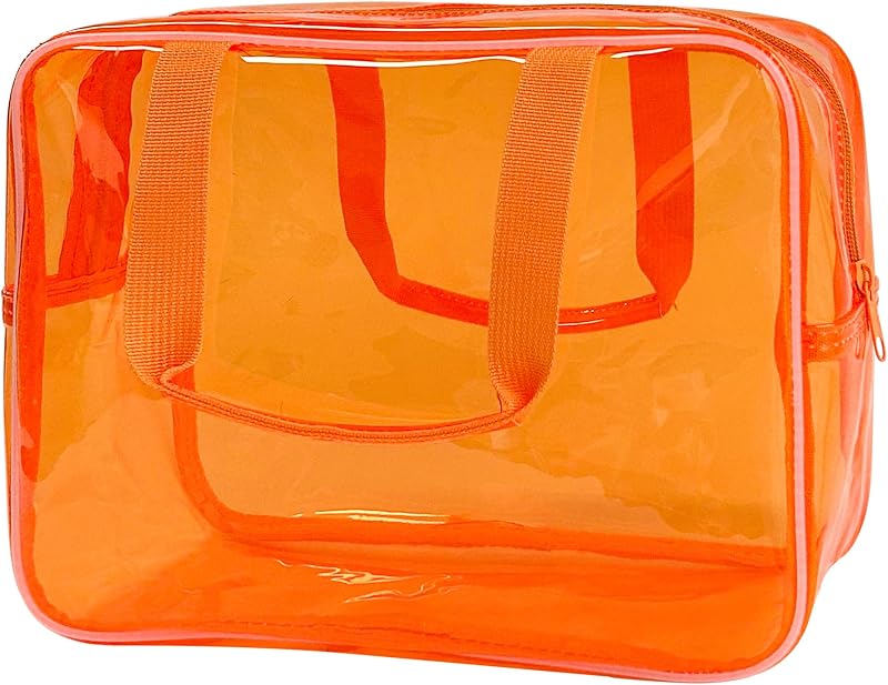 Necessaire transparente de PVC TotePrint com zíper, alça e estampa animal – A23014-101-2