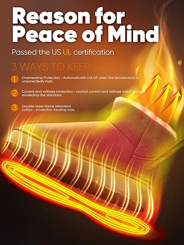 Miniatura 3 de Botas térmicas unisex eléctricas, calentadores de pies recargables, plataforma de invierno, botas de nieve con cargador portátil de 6000 mAh,