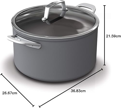 Miniatura 36 de Ninja C30235 Foodi NeverStick - Cacerola de 3.5 cuartos de galón con tapa de vidrio, anodizado duro, antiadherente, duradera y apta para horno hasta