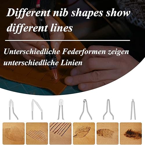 Miniatura 5 de COHEALI 69 piezas de repuesto negro accesorios herramienta hierro ajustable calefacción accesorio de alta impedancia de combustión para pirografía