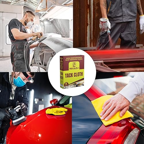 Miniatura 8 de Eshazu - Paño adhesivo prémium (paquete de 12)  Eliminador de polvo y partículas de grado profesional para carpintería y pintura  Trapos de tachuela