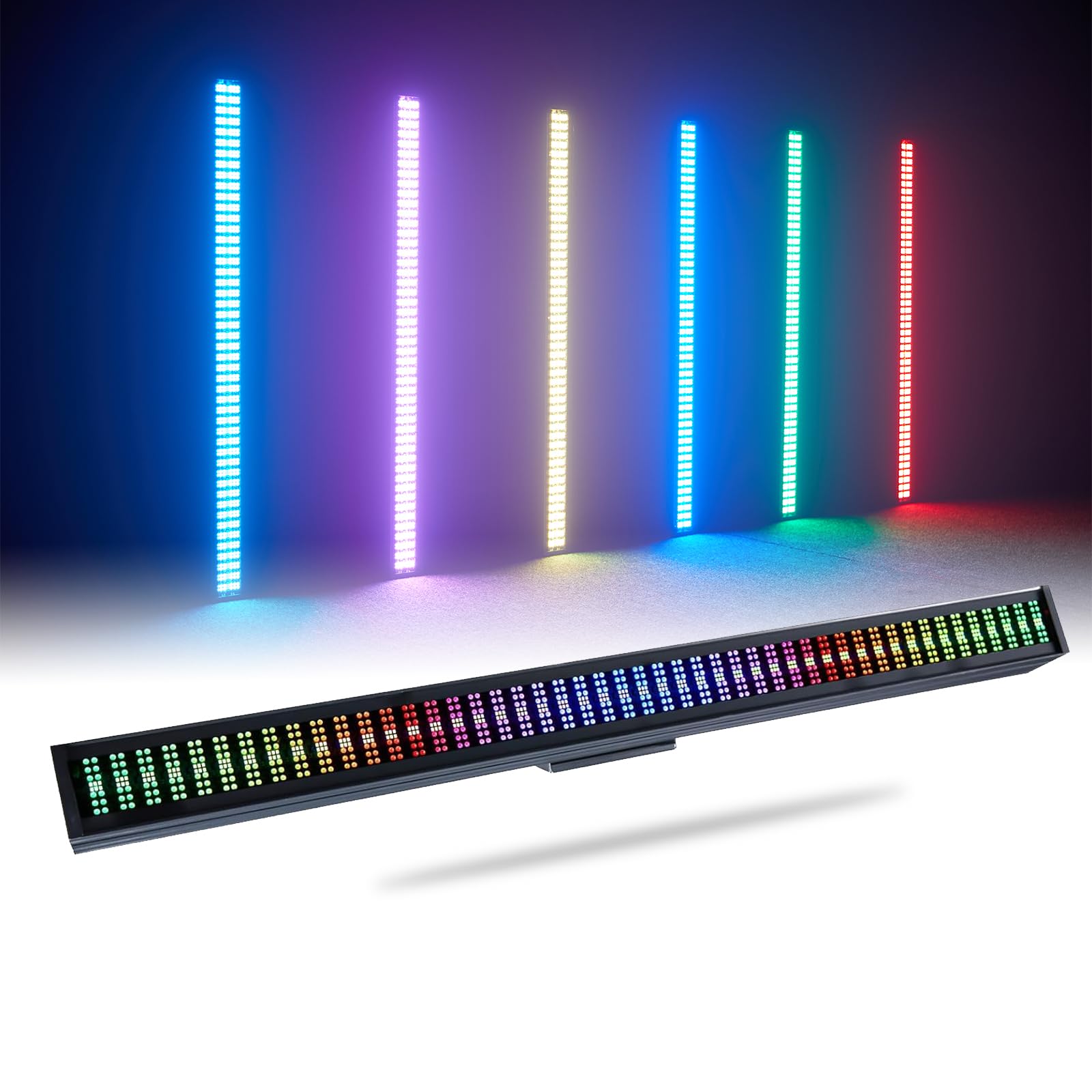 Stage Lights Bar 200W RGB DJ Light 192 Partition Pixels 760 LED Strobe Light DMX Sound Chasing Wash for Parties Club Disco Events Wedding Church