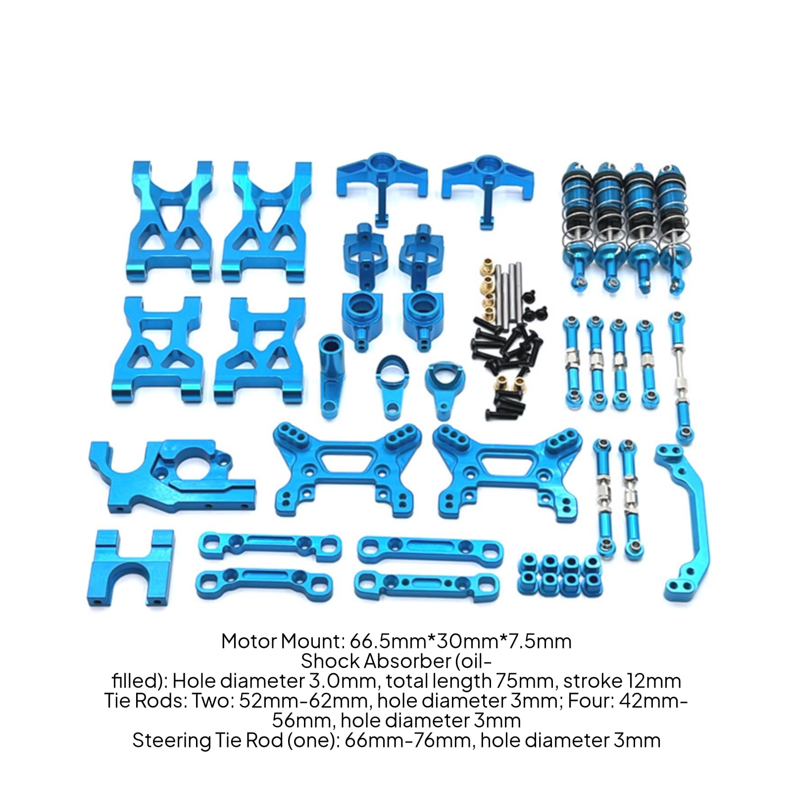 Metall-Upgrade-Set präzise Aufhängungsteile mit Schrauben hochfest Ersatzteile für Modellbauer, Hobbyisten, Tuning, Modellbau, Himmelblau