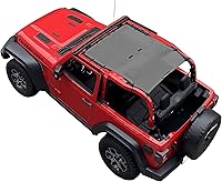Vista 63 de Shadeidea - Parasol para Jeep Wrangler JL Unlimited (2018-2023) de 2 puertas y 4 puertas frontales, pantalla de malla negra para parasol JLU SAHARA