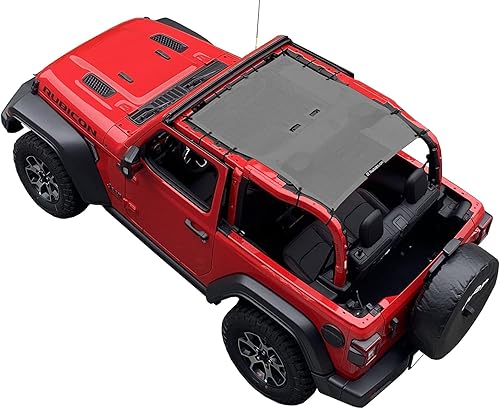 Miniatura 63 de Shadeidea - Parasol para Jeep Wrangler JL Unlimited (2018-2023) de 2 puertas y 4 puertas frontales, pantalla de malla negra para parasol JLU SAHARA
