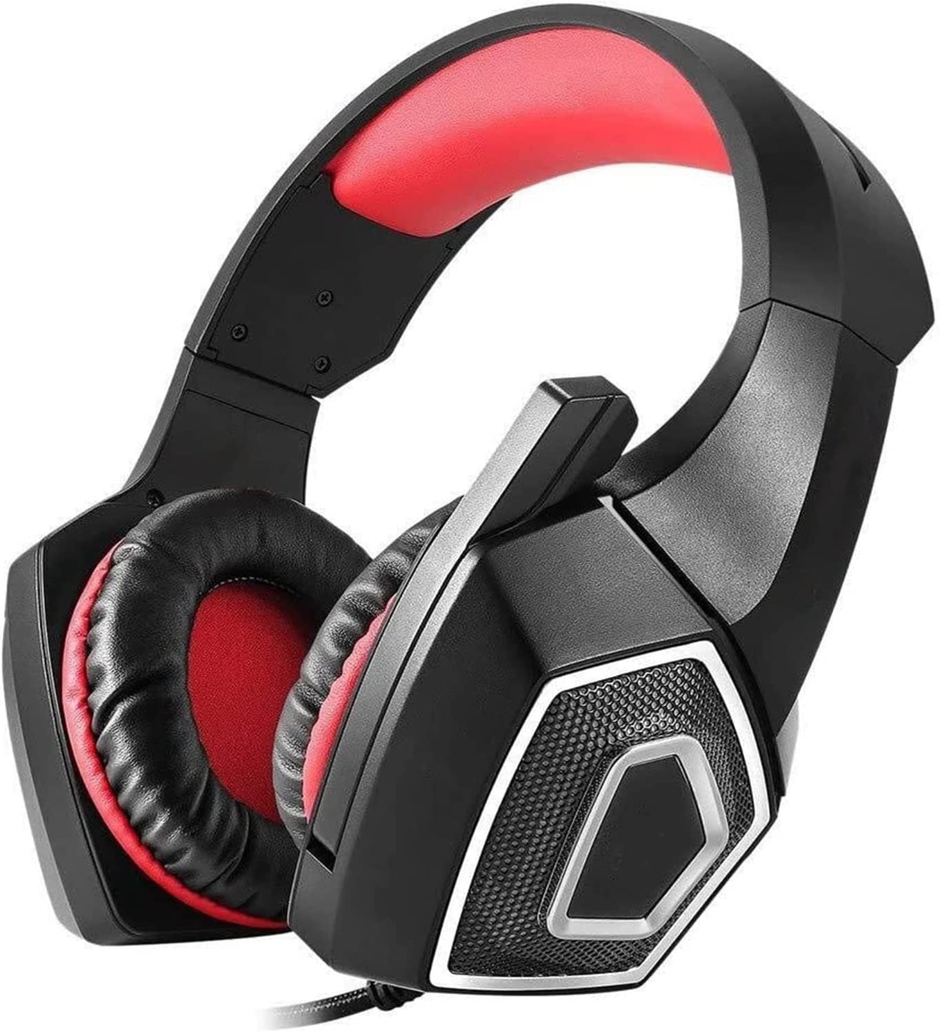 Auriculares con cancelación de Ruido con micrófono for Llamadas telefónicas y Juegos (Color : Red)
