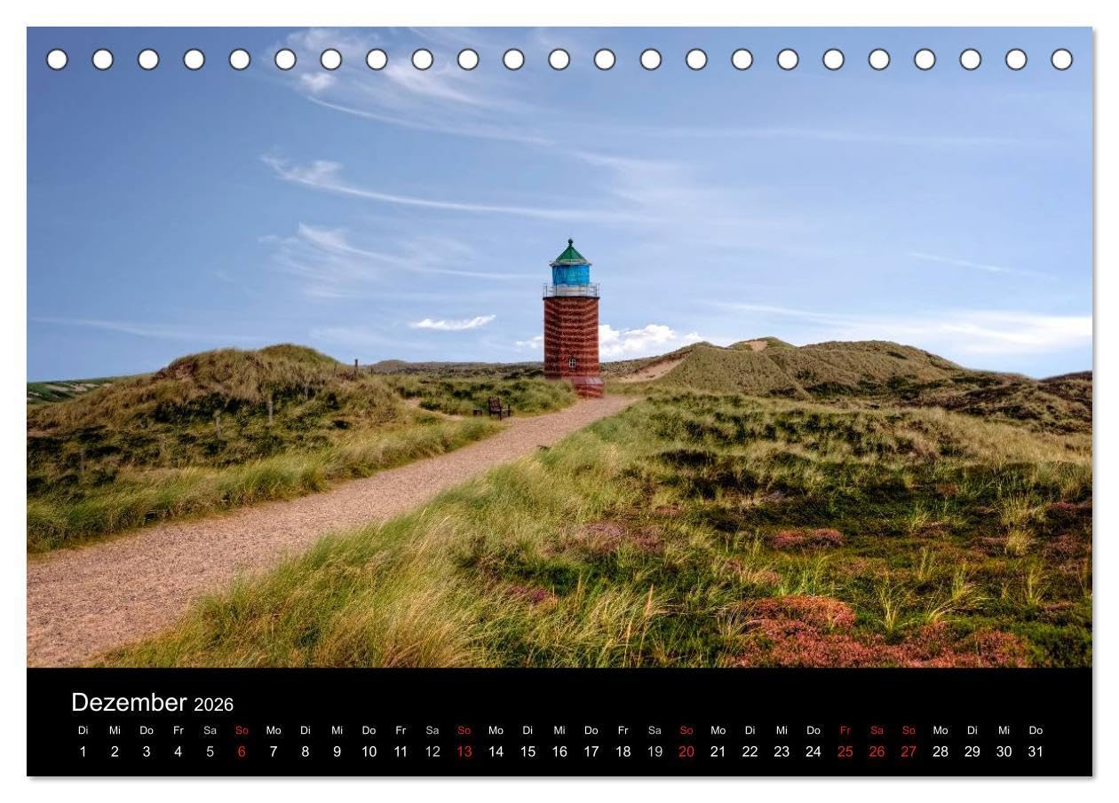 Sylt (Tischkalender 2026 DIN A5 quer), CALVENDO Monatskalender: Dünenlandschaft, wildes Brandungsmeer, sanftes Wattenmeer, reetdachgedeckte ... die schönsten Seiten Sylts. (CALVENDO Natur)
