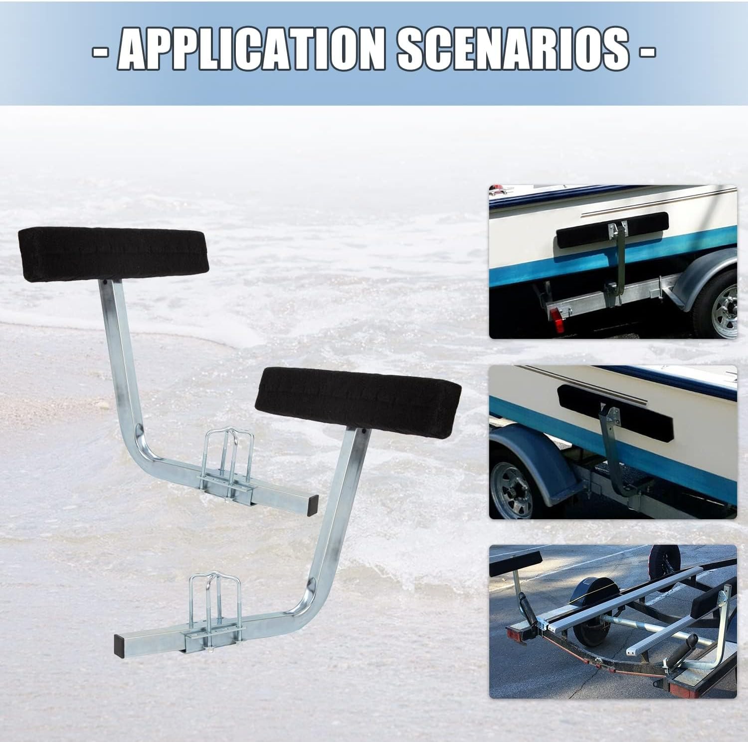 KUAFU Carpeted Boat Trailer Guide 2' Bunk Board Guide On Board Solid & Easy Operation 75 Degree