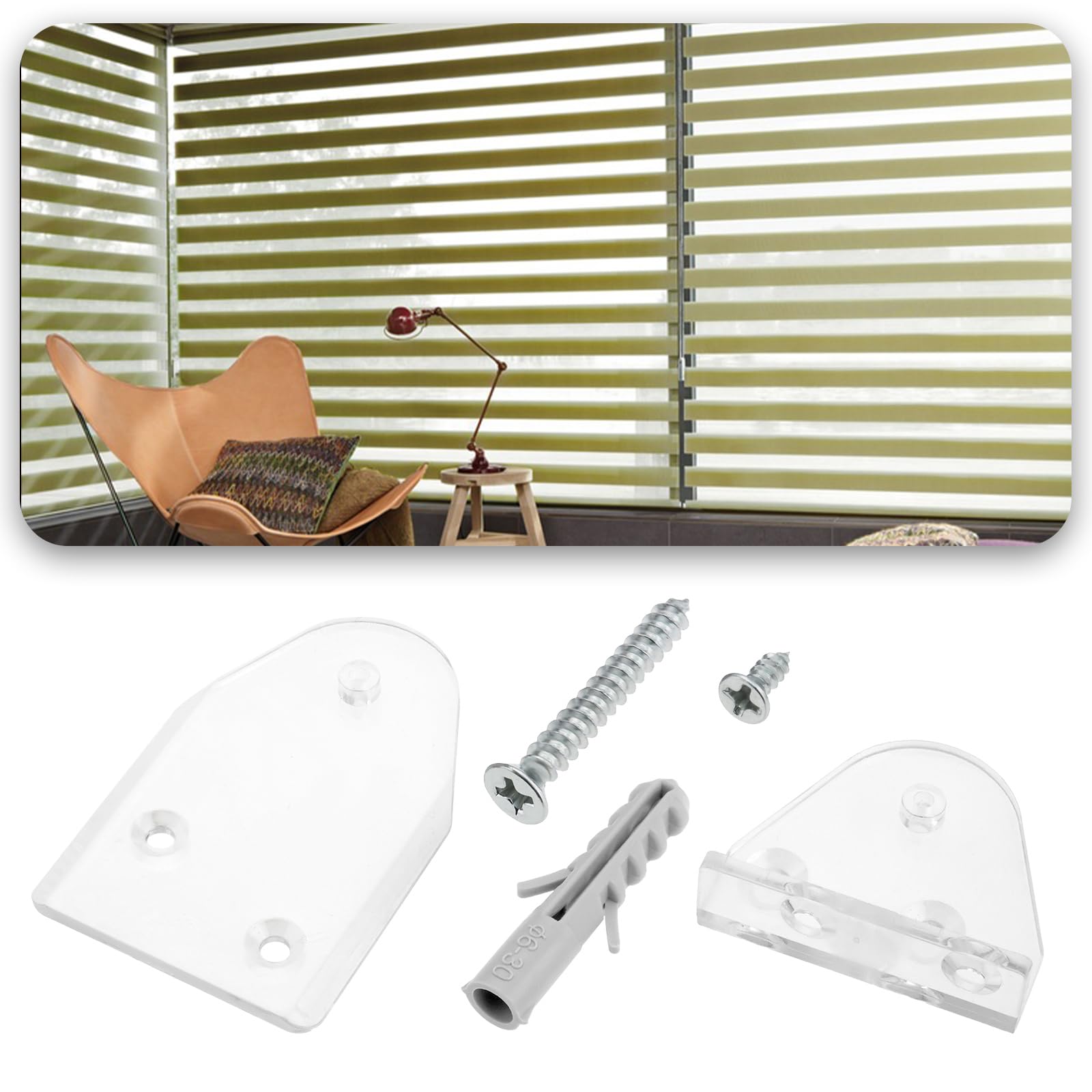 The Lord of the Tools 2 Sets of Curtains Cord Tensioner Compatible with Hunter Douglas Compatible with Levelor for Required on Shades Traversing Panels and Window Treatment White - Image 2