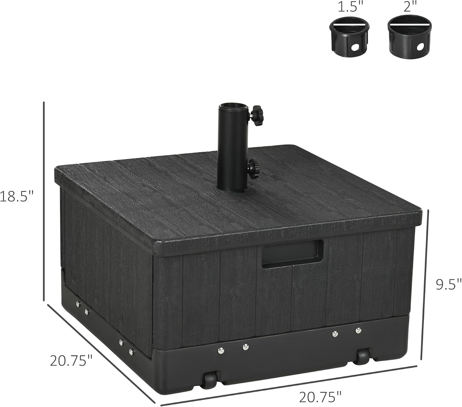 3-in-1 Umbrella Base with Wheels and Planter