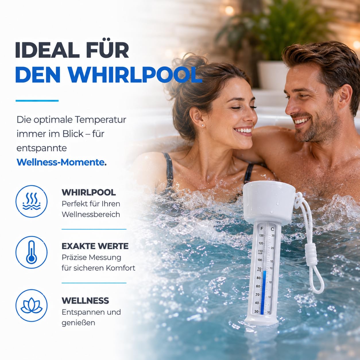Thermomètre flottant pour piscine - Mesure précise