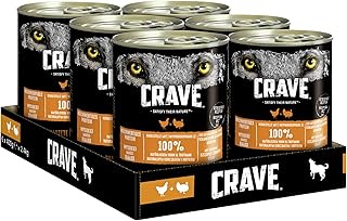 Crave Adult Hundenassfutter Pastete mit Truthahn & Huhn, 6 Dosen, 6x400g – Premium Hundefutter nass mit hohem Proteingehalt und ohne Getreide, hergestellt mit 100 Prozent natürlichem Huhn & Truthahn product image