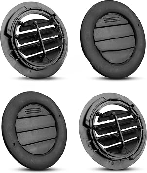 4Pcs Rear Ceiling Roof AC Air Vent 9C2Z-19893-AD Fit for Ford E-150 E-250 E-350 E-450 Super Duty 2009 2010 2011 2012 2013 2014 2015 2016 2017 Black