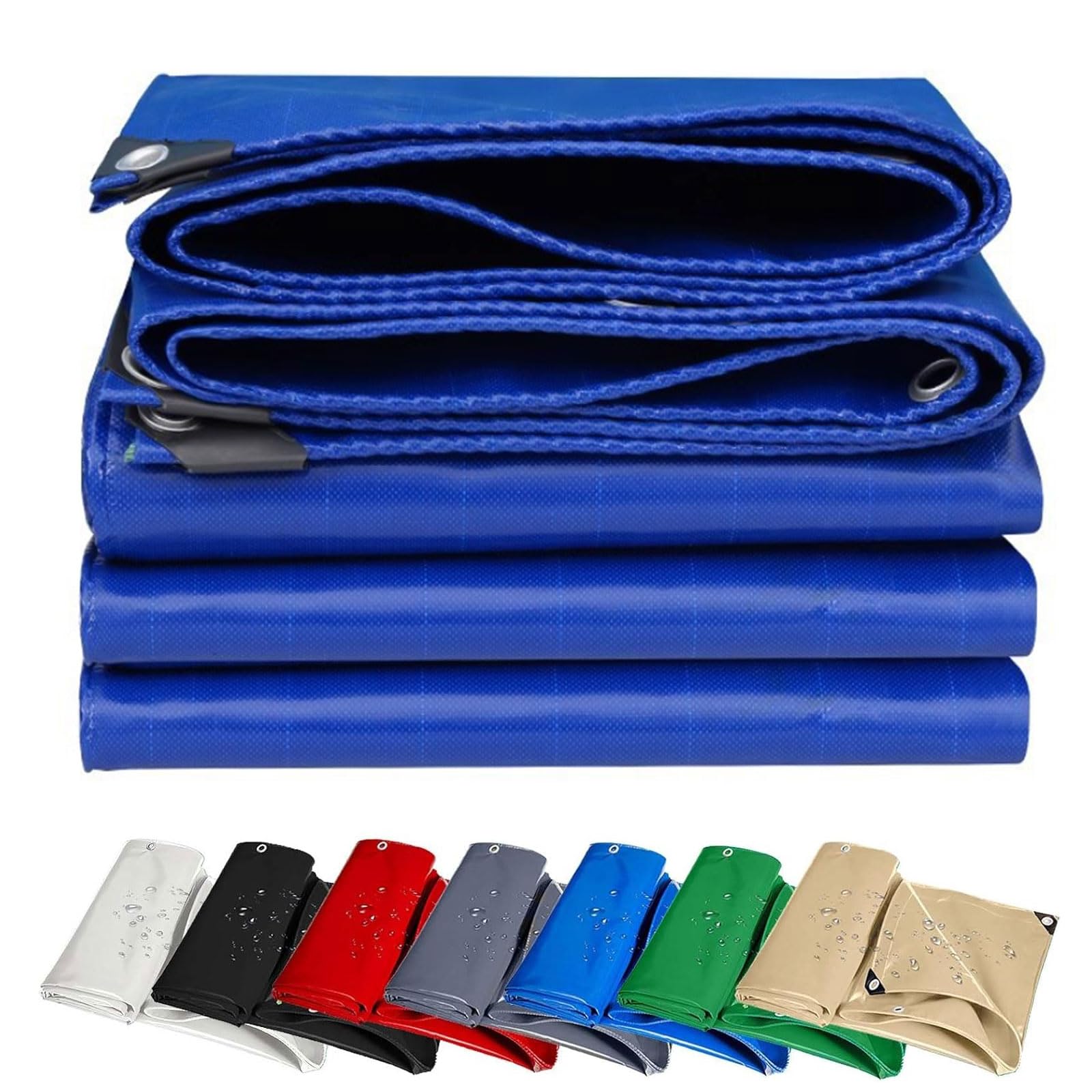 Lona impermeable exterior azul 100x110 cm con ojales de fijación