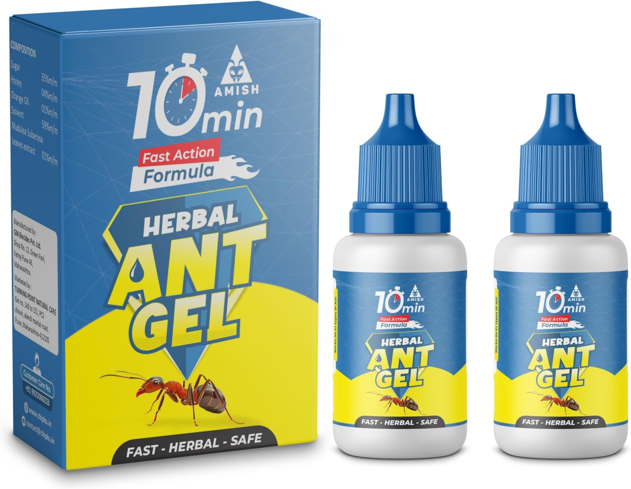 Amish A Eco-Friendly Ant Bait/Ant for Home/ant Gel/ant Liquid/ant Organic Liquid/ant Gel Bait/for Office,Garden And Kitchen, Wall Edges Pack of 2