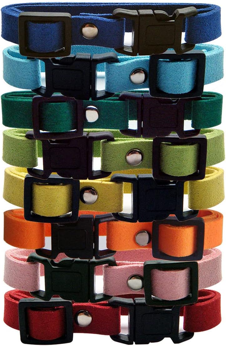 Yamio's Collection Newborn Small Breed Puppy ID Collars for Litter 8 Pack Adjustable 5"~9"