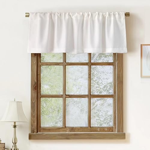 Paquete de 2 cenefas de lino sintético para ventanas, cocina, sala de estar, cenefas con bolsillo para barra, decoración rústica de campo, baño