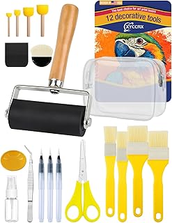 XYCCRX 12PCS Essential Decoupage Tool Set Silicone Table Mat,for DIY Arts and Crafts Projects Decoupage Kits for Adults for Paper, Fabric and Napkin Crafts