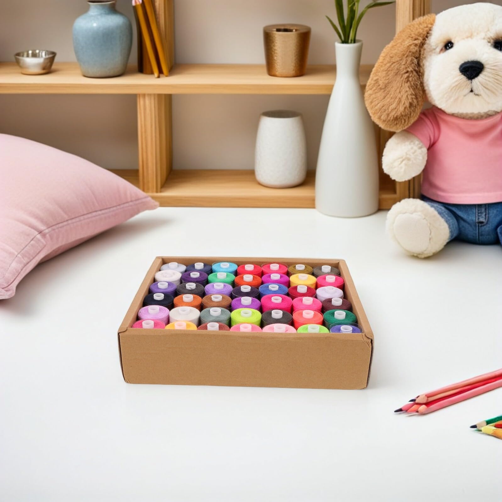 PRETYZOOM Bobinas de Hilo de Coser de Yardas por Carrete Hilos Decorativos de Poliéster para Máquina de Coser Bordado y Manualidades el Hogar