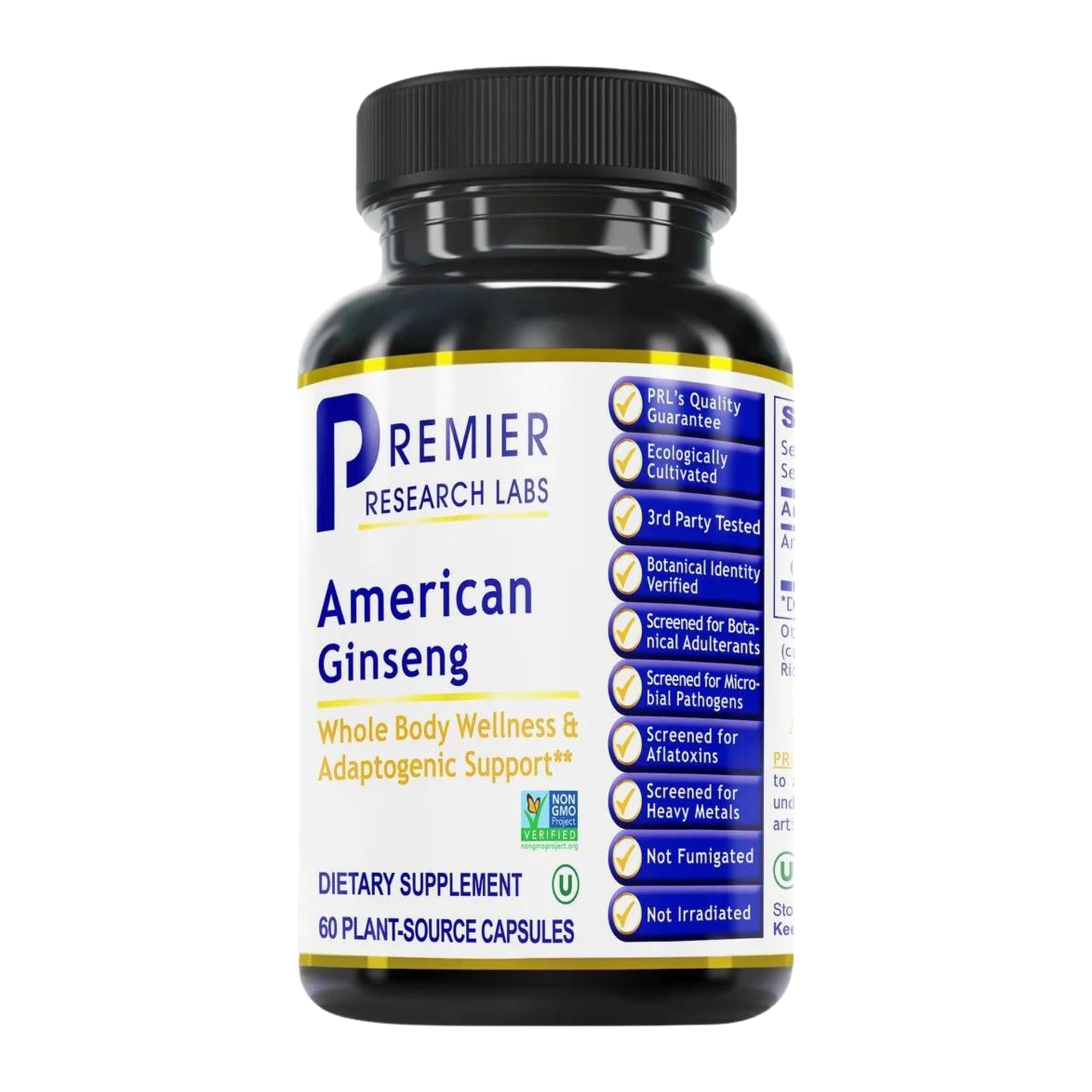 Premier Research Labs American Ginseng Supplement - 60 Plant-Based Capsules