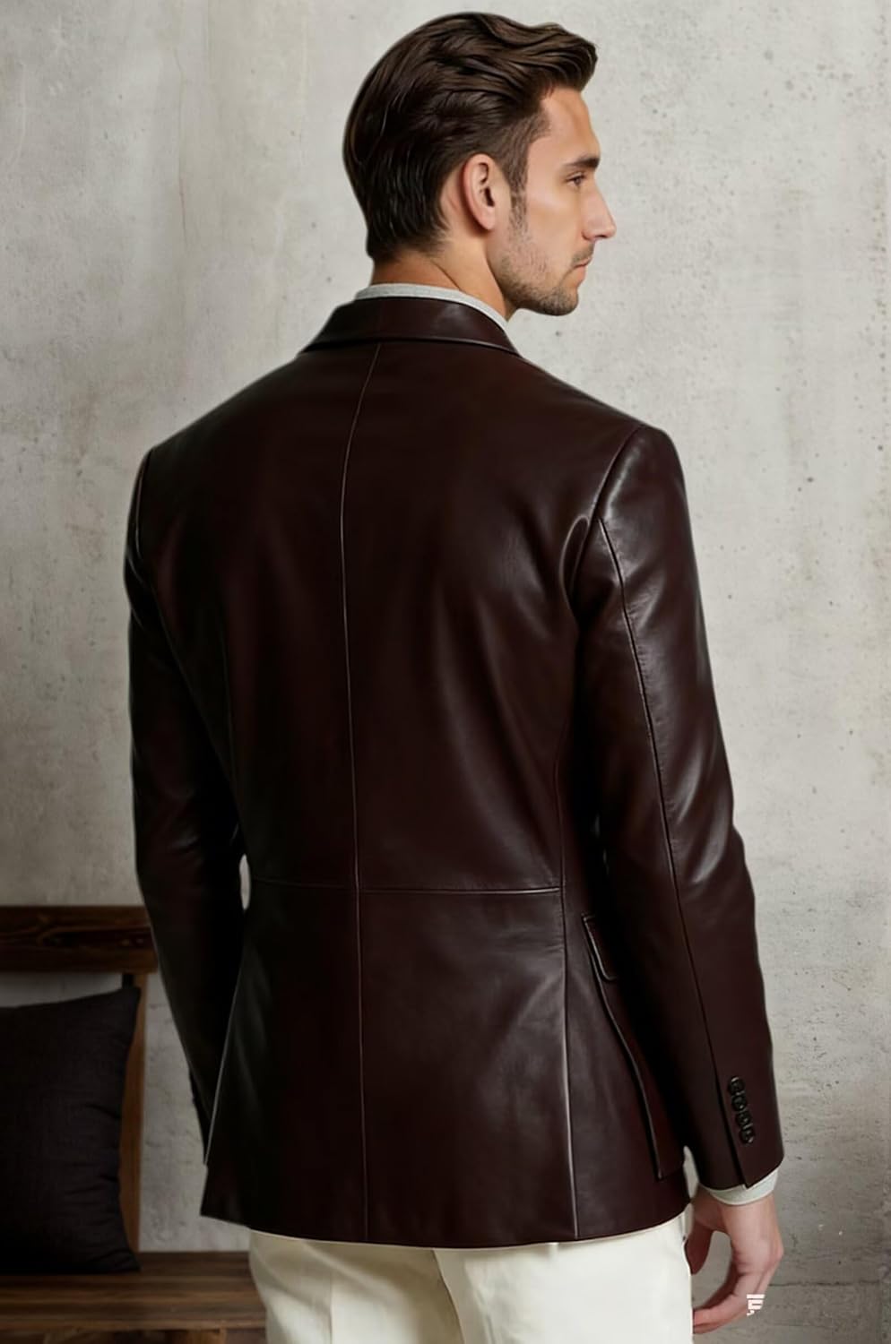 Fashionable Mens Suit Jacket Slim Fit PU Faux Leather Winter Mens Sport Coats and Blazers Wedding Prom