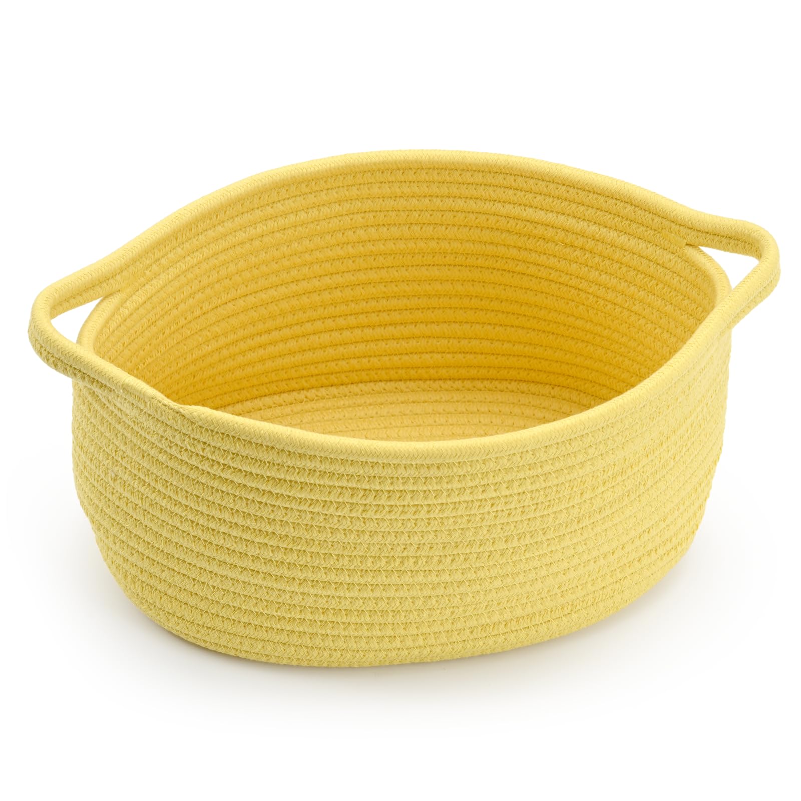 Happyiren Yellow Woven Storage Basket with Handle – Versatile DIY Gift Basket for Valentine's Day, Baby Shower, Burr, Fundraisers – Decorative