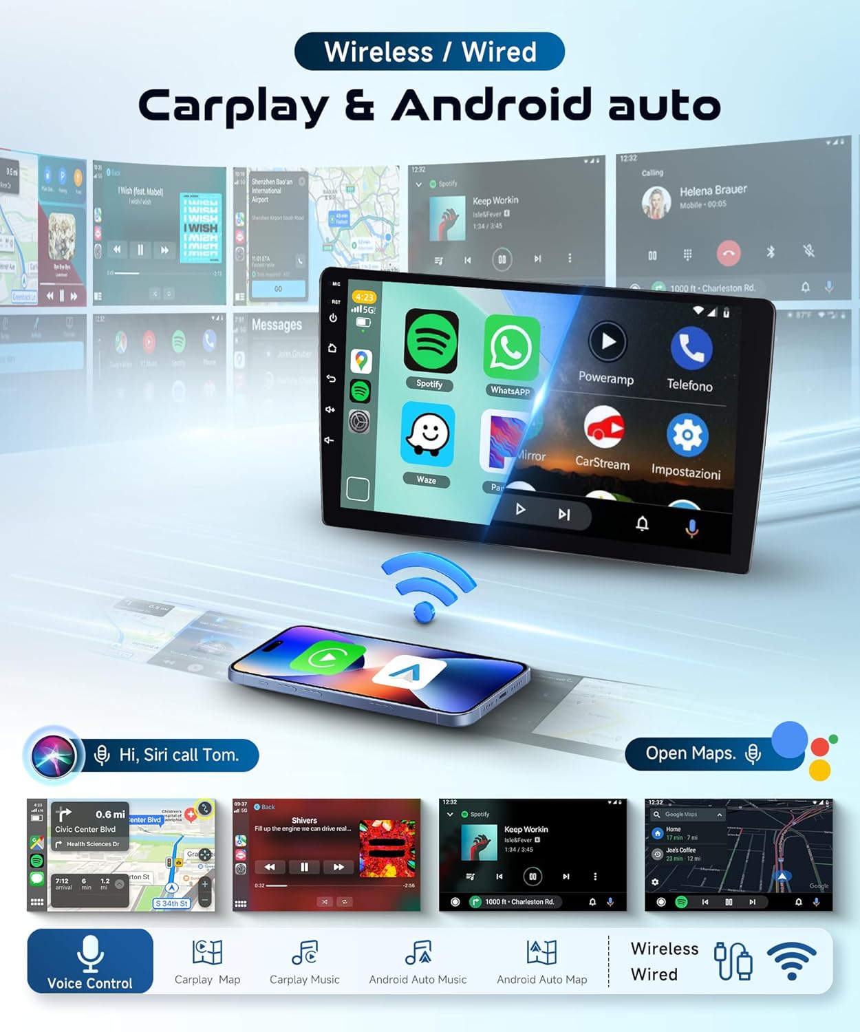 【36 EQ】 8Core 4G+64G Car Radio Stereo for Toyota RAV4 2001-2006, 9inch IPS Touch Screen/Android 15/Wireless CarPlay/Android Auto/GPS Navigation/5Ghz WiFi/5.0Bluetooth/SWC/FM/RDS/AHD Backup Camera