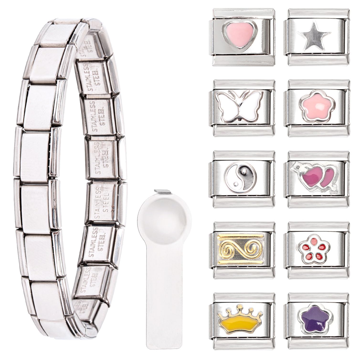 Kunoli italian charm bracelet set-9mm,Geschenk für frauen mama,italian charms,Abnehmbar Italienisches Charm