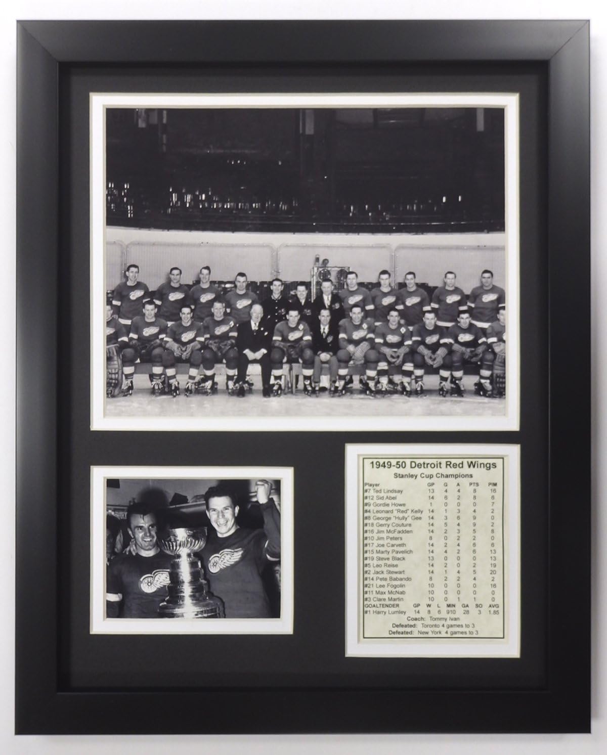 Legends Never Die NHL Detroit Red Wings 1950 Stanley Cup Champions Double Matted Photo Frame, 12" x 15",12727U