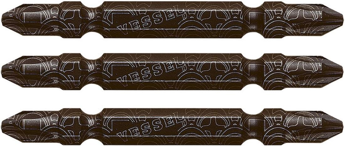 Vessel RB3P2065-BL Rib Bit, BL Double Head, +0.08 x 2.6 inches (2 x 65 mm), Set of 3