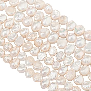 2 Strands 4-5 mm 5-6 mm Natural Freshwater Pearls Beads White Baroque Cultured Irregular Pearls Beads for Jewelry Making for Crafts Necklaces Bracelets Earrings