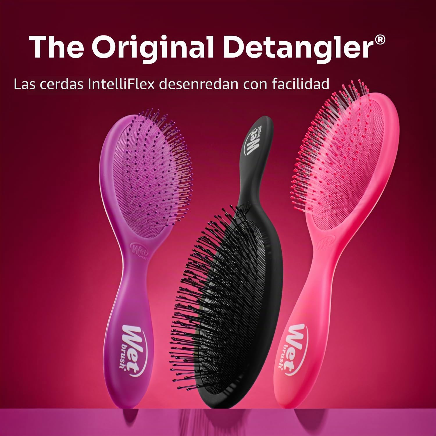 Wet Brush, Original Detangler, Cepillo desenredante para el cabello, unisex, cerdas IntelliFlex ultrasuaves, para todo tipo de cabello húmedo, seco y dañado, Negro (Black Frost)