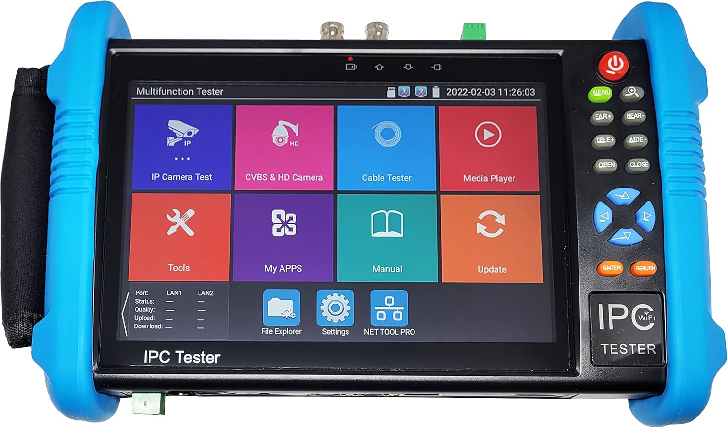101AV IPS Touch Screen Security CCTV 7” 7in1 Test Monitor Support IP cam, Standard Analog Camera (CVBS) & HD TVI/AHD/CVI Camera up to 8MP