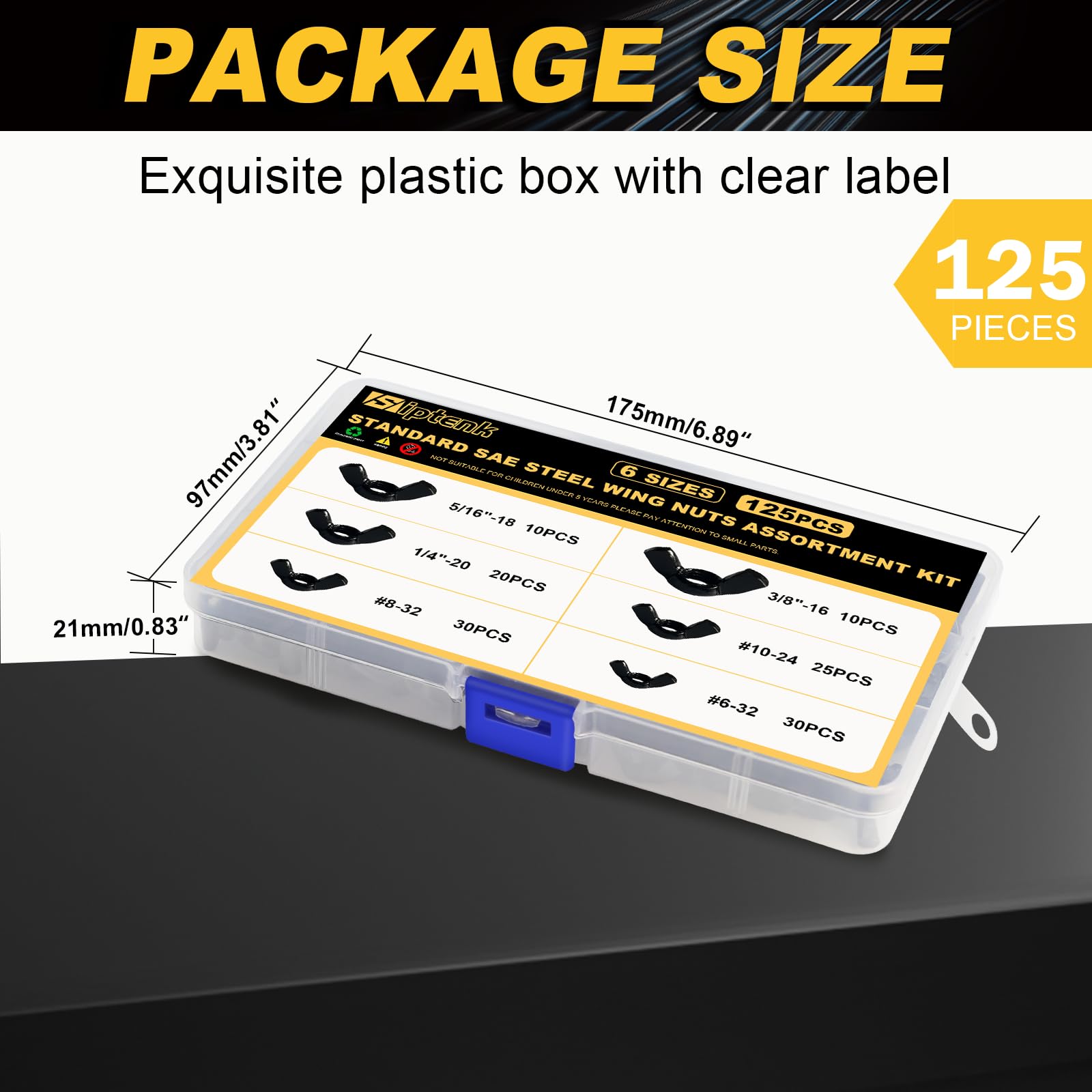 Wing Nuts Set - 125PCS SAE #6-#38 -7